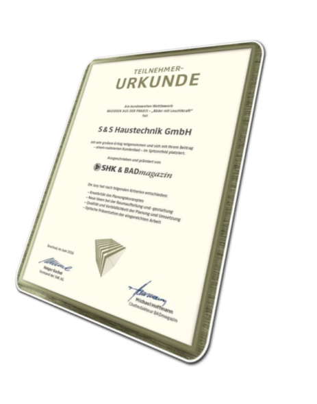 Urkunde Badplaner